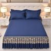 3/1P Bed Sheet Lace Skirt Elastic Fitted Double Bedspread With Pillowcases Mattress Cover Bedding Set Elastic King Size Bedsheet