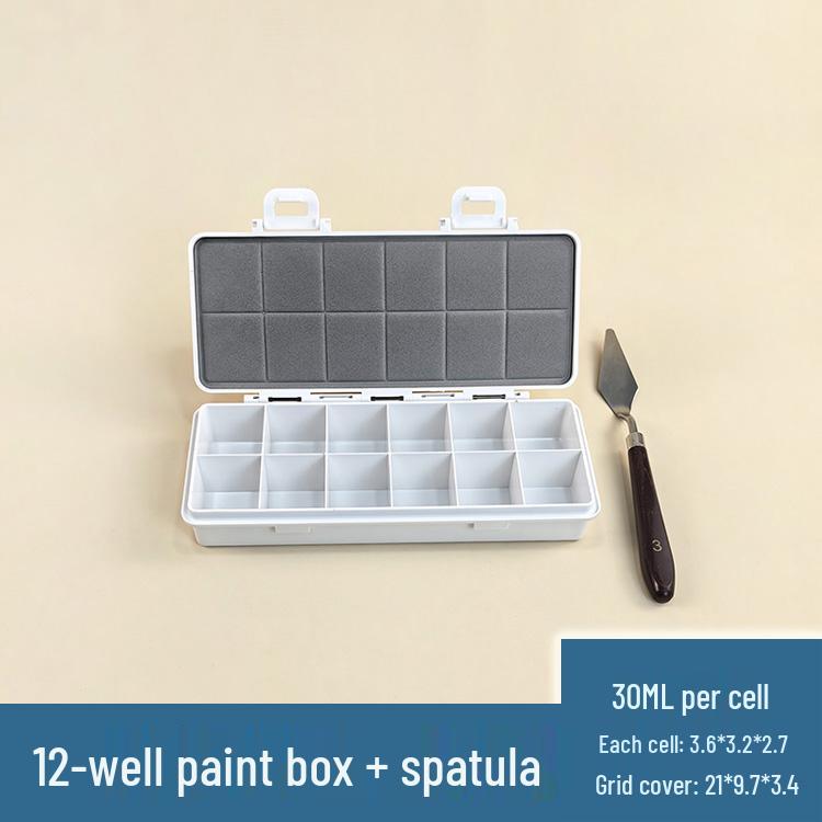 Flip-Top Gouache Acrylic Paint Box with Palette & Storage