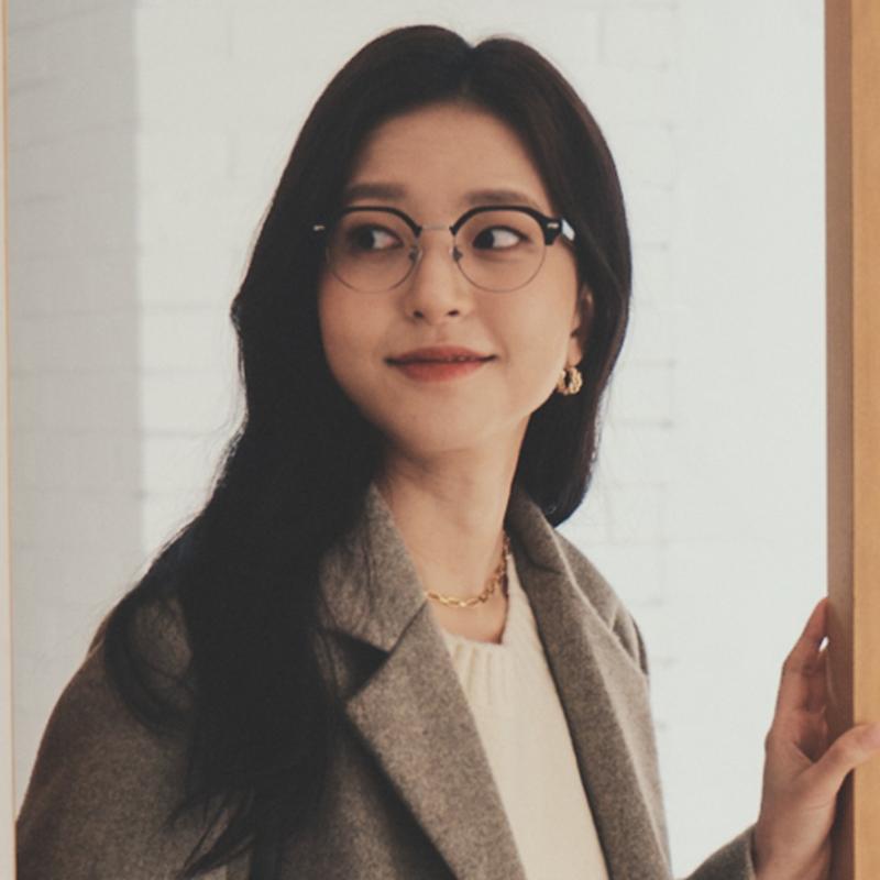 

aloeyewear [ALOXROUNZ] Round Panto Gold Frame ARA9102 C1 Black/Silver NONE