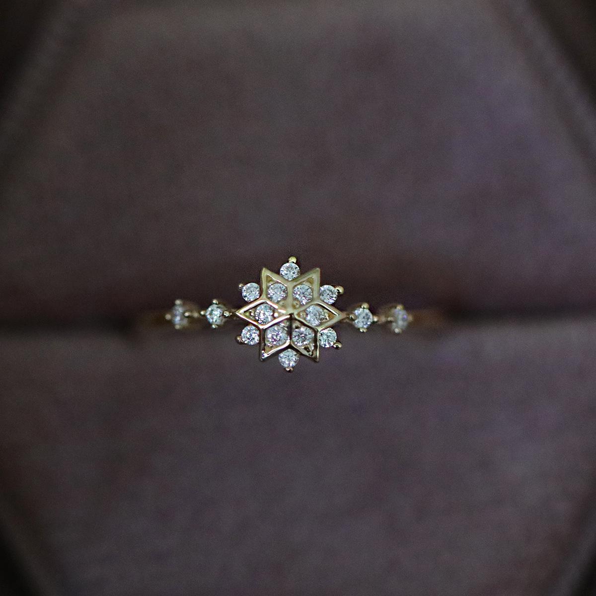 

Кольцо из стерлингового серебра 925 пробы «Снежинка» – Женское, Модное, Трендовое, Простое, Дизайн для пальца в стиле легкой роскоши US Size 10