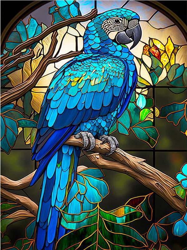 Barevné sklo Diamantový obraz Barevný papoušek kutilství plný čtverec kulatý vrták drahokamy výšivka Zvířata Ptáci Mozaika Sady křížkového stehu Nástěnná dekorace