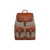 New Frankie Fabric With Cow Leather Drawstring Bag Backpack Tubas Men's Gray & Brown CE476-COC