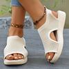 Damen Sommerschuhe 2025 Neue Mesh Fisch Plateau Sandalen Damen Zehenfrei Keilsandalen Damen Leichte Freizeitschuhe Zapatillas Muje