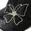 Northwood Summer Women Sequined Rhinestones Butterflies Baseball Caps Girls Sunoutdoor Breathable Sunshade Mesh Hats