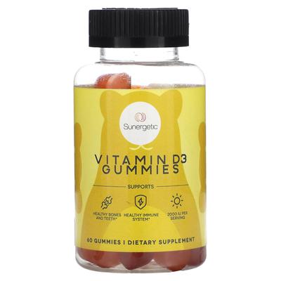 Gommes de Vitamine D3, Fraise, Pêche et Mangue, 60 Gommes (1 000 UI par gomme)