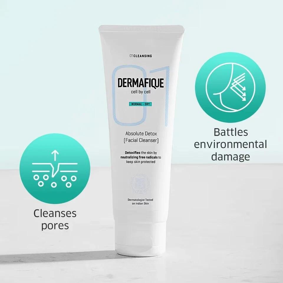 Dermafique Absolute Detox Facial Cleanser Exfoliating Face wash (100ml)