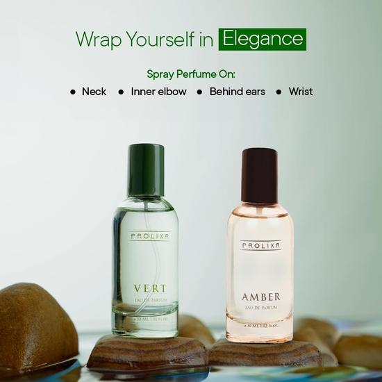 Prolixr Amber & Vert Eau De Parfum Combo | Premium Unisex Long Lasting Luxury Perfumes | Notes of White Oak, Sandalwood, Lotus | Men & Women