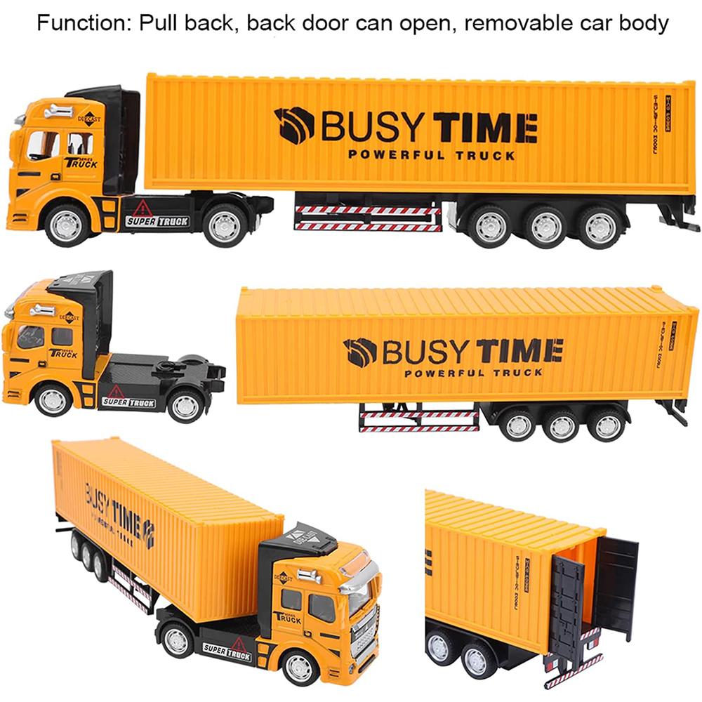 1/48 Crisis Detachable Pull Back Alloy Container Truck Toy, Construction Truck Model Toy, Simulation for Kids Birthday Gifts