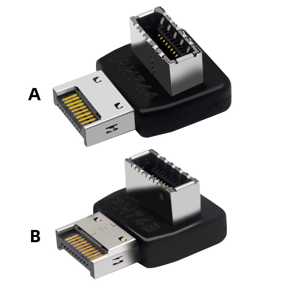 USB 3.1 Type E 90 Degree Converter Front USB C Header Adapter Vertical  Type E Header Converter for PC Motherboard