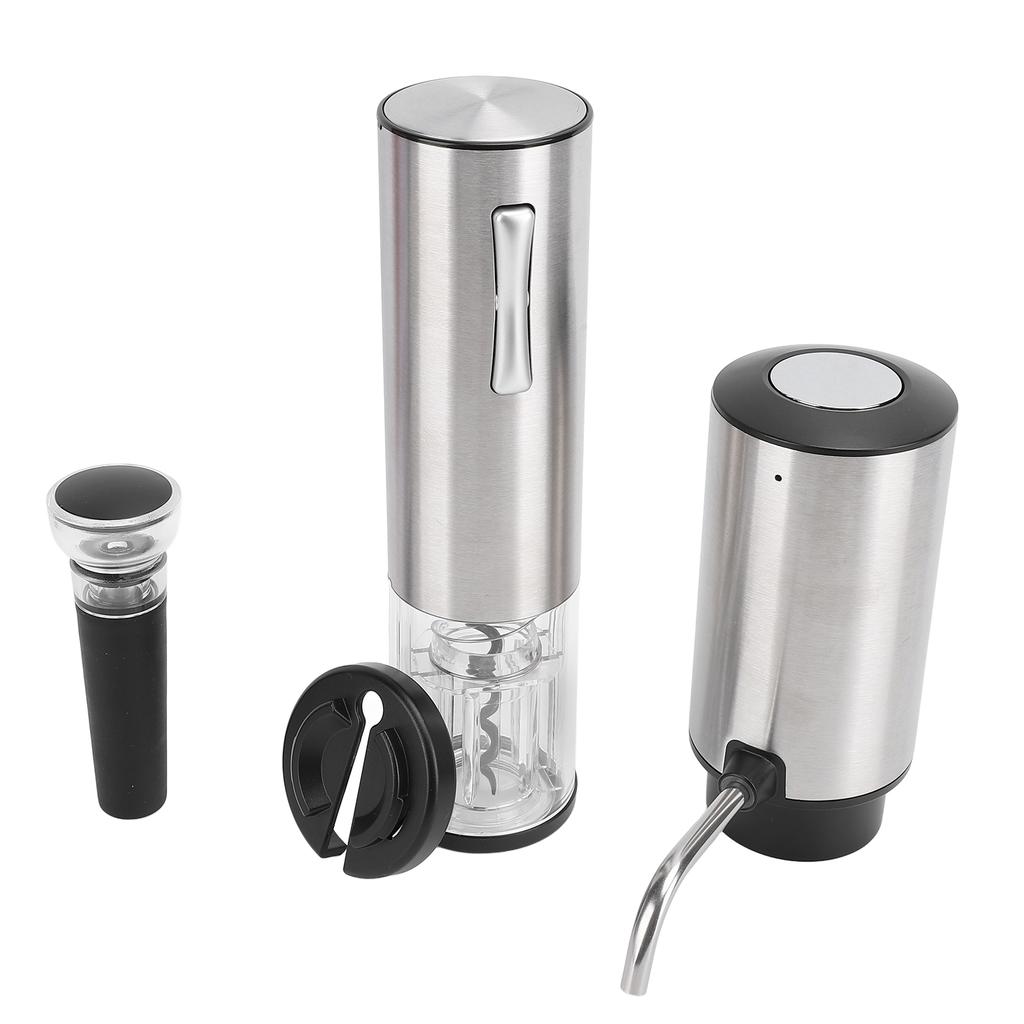 Electric Wine Dispenser Aerator and Corkscrew Set Vacuum Stopper Foil Cutter Wine Pourer USB Rechargeable Automatic Wine Bottle Opener Kit