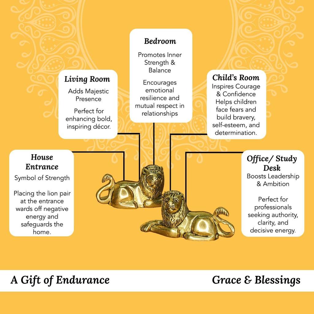 100% Reines Messing Löwen-Schauobjekt für Heimdeko Wohnzimmer Dekoartikel | Schauobjekte Geschenkartikel für Heimdekoration