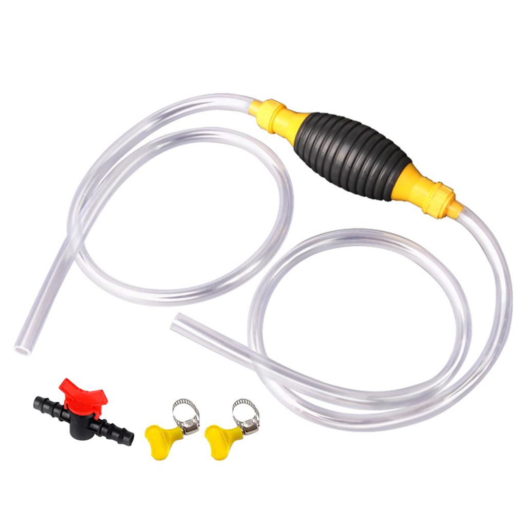 Siphon Hand Pump, Portable High Manual Car Fuel Transfer Pump with 9.8 Ft Syphon Hose Valve for Gasoline Oil Liquid Water
