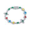 Hip Hop Jewelry Bling CZ Iced Out Geometric Bracelet Star Shape Rainbow Zircon Bracelet for Women and Me
