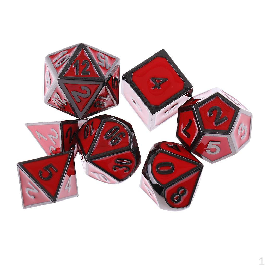 Набор из 7 кубиков d8 d10 d12 d20, полиэдрические кубики для настольных игр красный