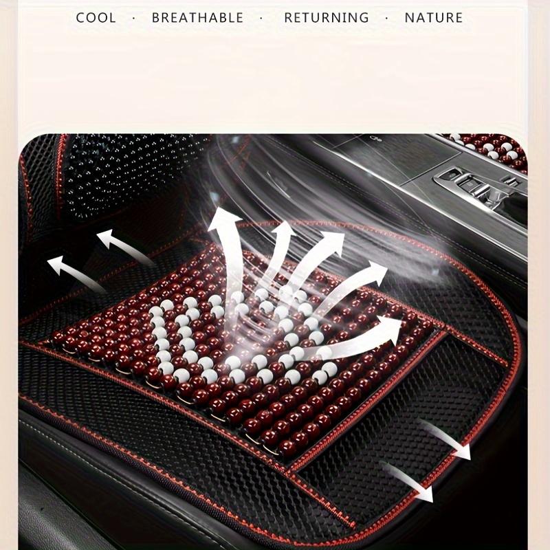 Cool Wooden Beads In Summer, Non-slip, Breathable and Comfortable Touch, Universal Front Seat Cushion for Automobile SUV, Portable Seat Cover