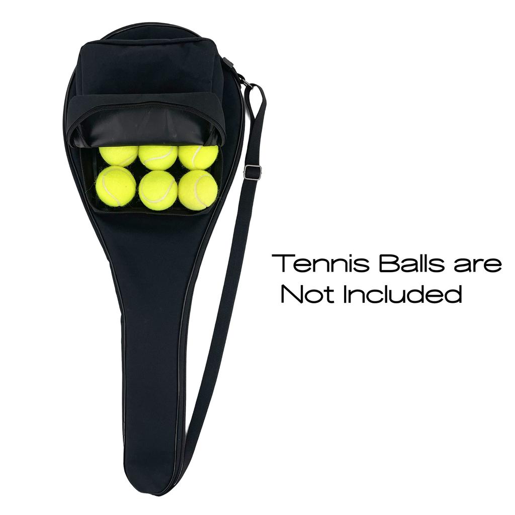 TaktZeit Tennis Racket Portable Racket Case for One Lightweight Padded Tennis Racket Case Cover, Racket, (Black - Pocket, 80cm)