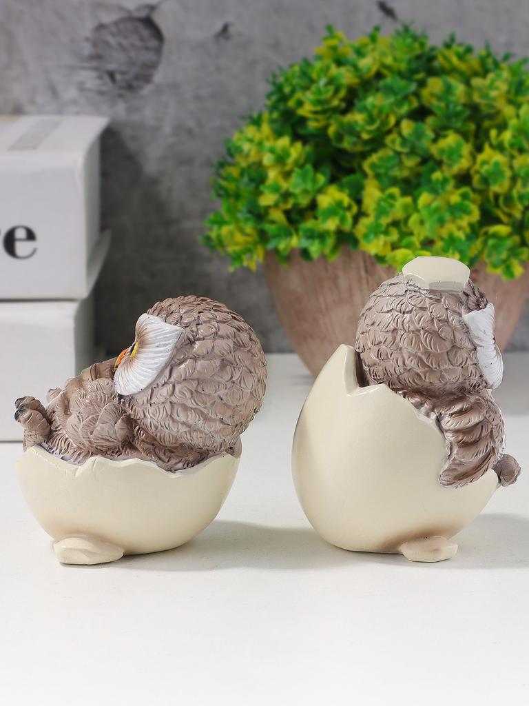 Set of 2 Realistic Resin Owl Statues Home Decor Cartoon Owl Sculptures Exquisite Craft Ornaments for Living Room Decor