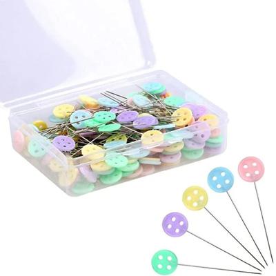 50PCS Sewing Flowers Pin Flat Flower Bead Fixing Pin Home Stainless Steel Positioning Garment Needle Manual DIY Sewing Tool