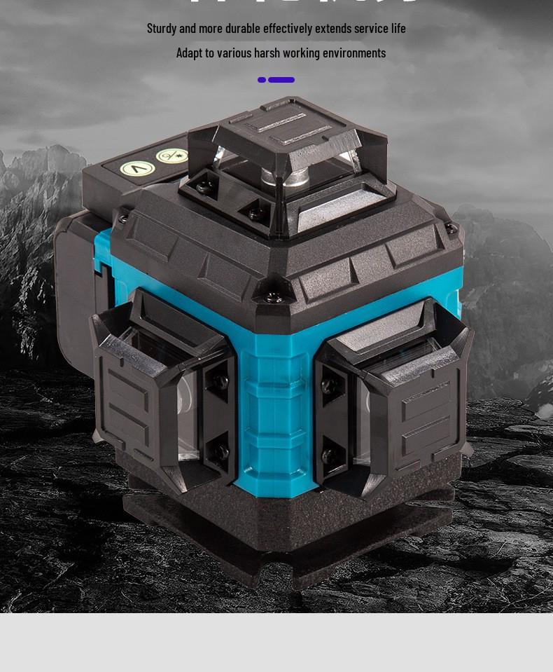 High-Precision Laser Leveling Tool, 21V Lithium, 12/16 Lines, 3D/4D for Walls & Floors