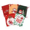 5pcs Christmas Drawstring Gift Bag Cartoon Candy Cookie Apple Wrap Bag Kids New Year Party Favors Supplies Christmas Decoration