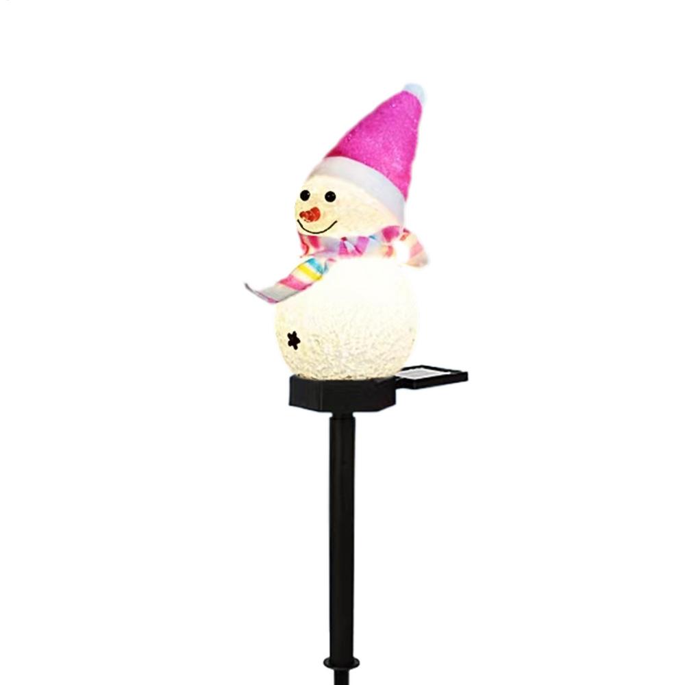 Christmas Snowman Solar Stake Lights Solar Powered Snowman Lights Waterproof Solar Christmas Decorations Outdoor Solar Energy