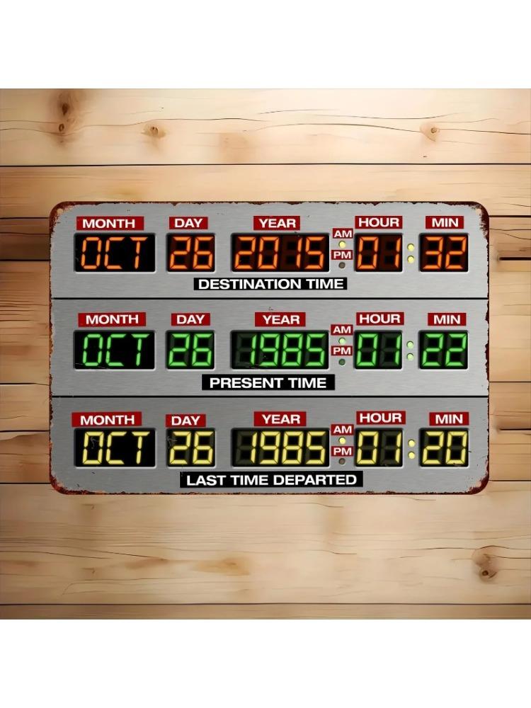 

Back to the Future Time Machine Dashboard Metal Wall Art Retro Aluminum Sign with Design Perfect for Home 20x30cm（7.8x11.8inch）