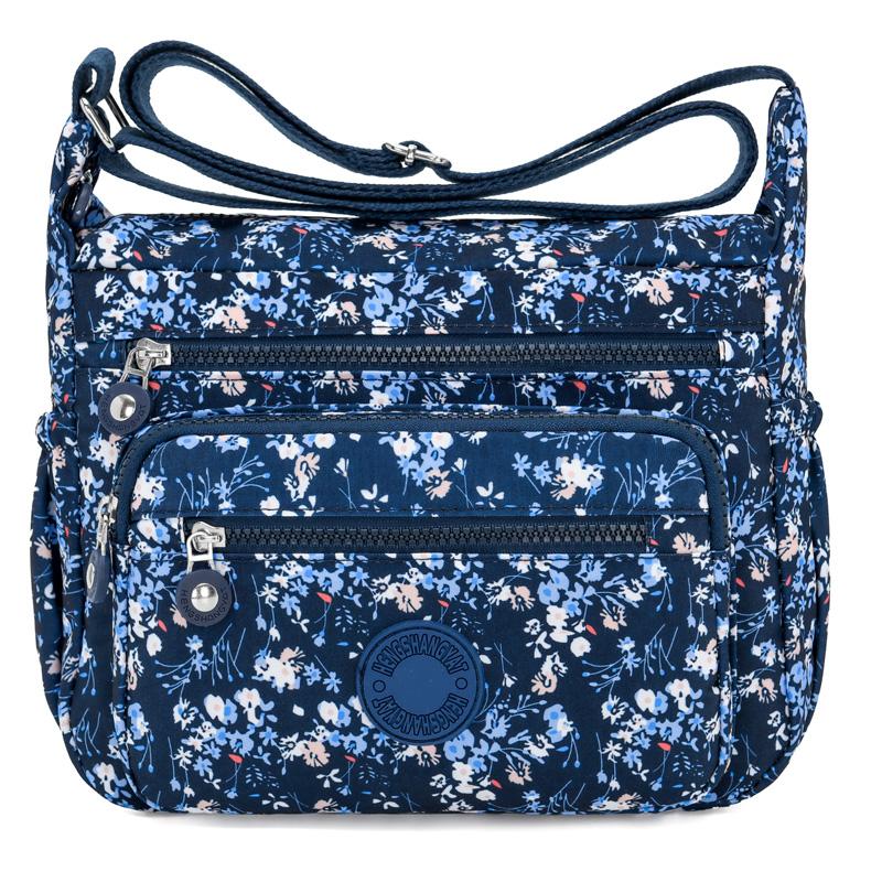 

Сумка для мамы среднего возраста, большая вместительная сумка через плечо с принтом, нейлоновая многослойная сумка, маленькая квадратная сумка