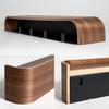 KAZAI.   Modern Design "Toke" Wall Mounted Coat Rack with Hidden Wall Hooks Coat Rack with Solid Wood Panel Walnut