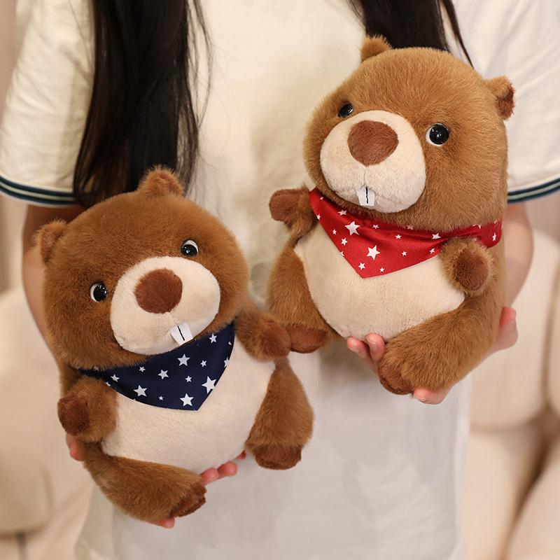Simulation Marmot Groundhog Plush Toy Funny Room Decor Lovely Animals Beaver Toys Birthday Presents Artificial Model Gifts