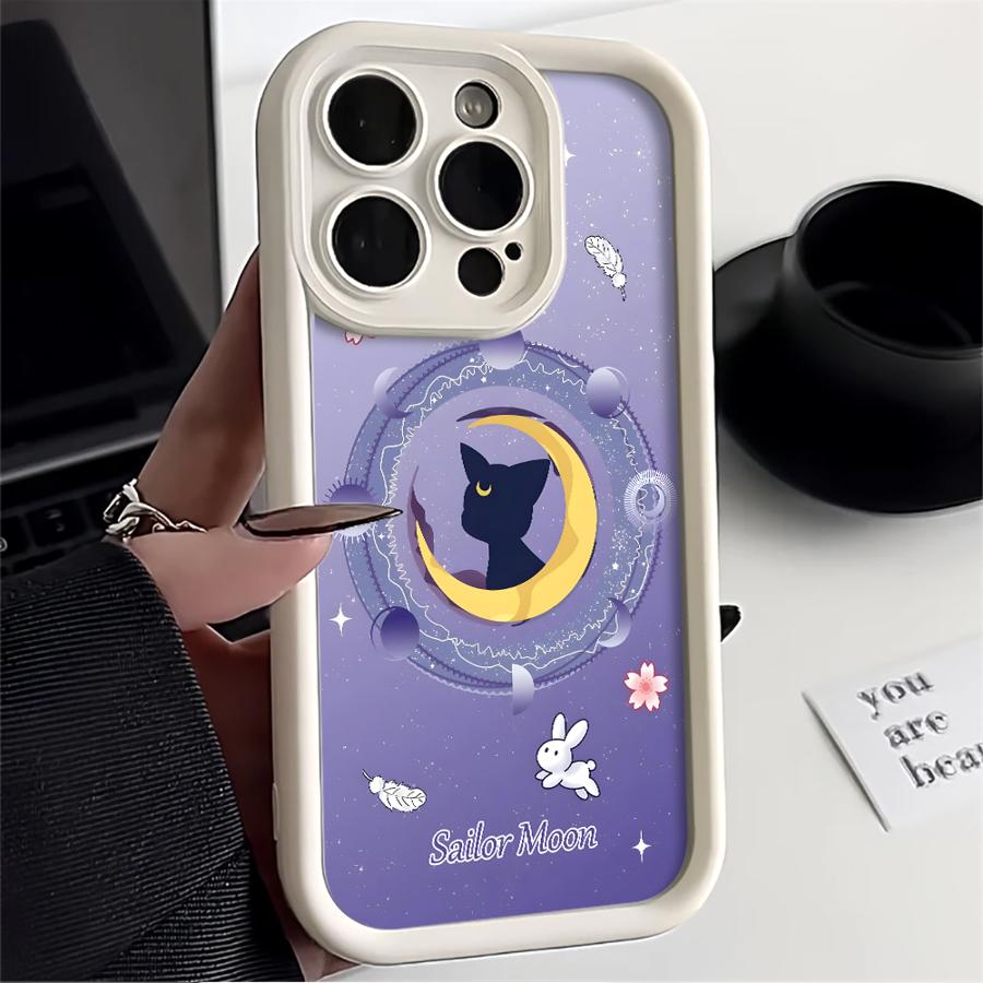 Case for iPhone 17 Pro Max 17Pro 16 Air 12 Pro 11 15 Plus 14 13 Phone Cover S-Sailor Moon Cute Cat