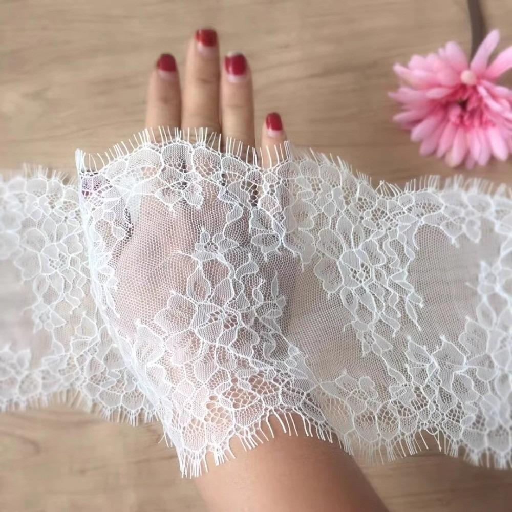 3Meters Length Mesh Lace Trims 15cm Width Lace Sewing Trims Eyelash Lace Trims Garment Making