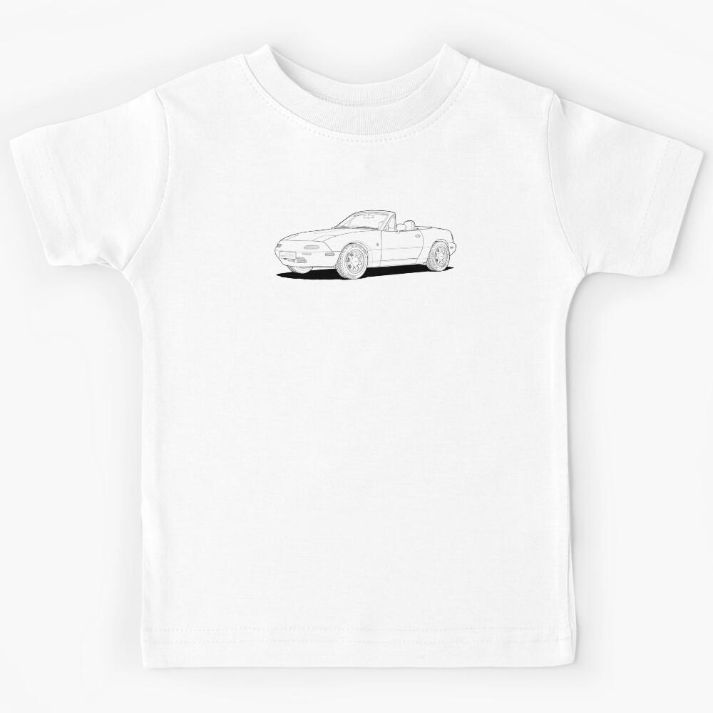 Mazda MX-5 MK1 Line Illustration Kids T-Shirt 100