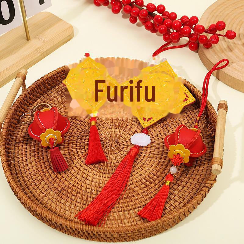 Creative DIY Kit: Handmade New Year Blessings Bag - Festive Ornaments & Keychain