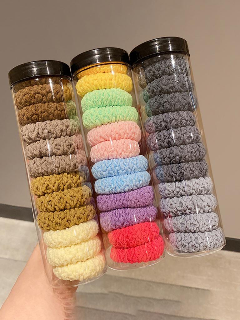 12pcs/bottle Headband Without Damaging Hair, High Ponytail Sports Rubber Band, Women's Hair Rope  Suitable for Travel