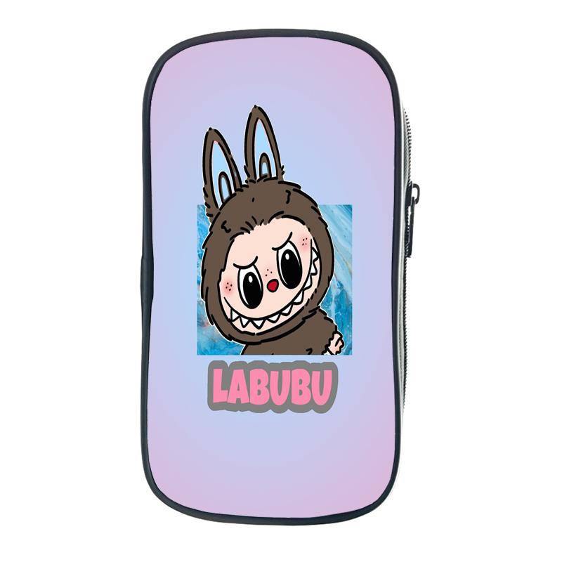 Labubu Cartoon Pen Bag The Monsters Printed Stationery Box Abubu Large Capacity Pencil Case Cute Anime Bags Student School Bag