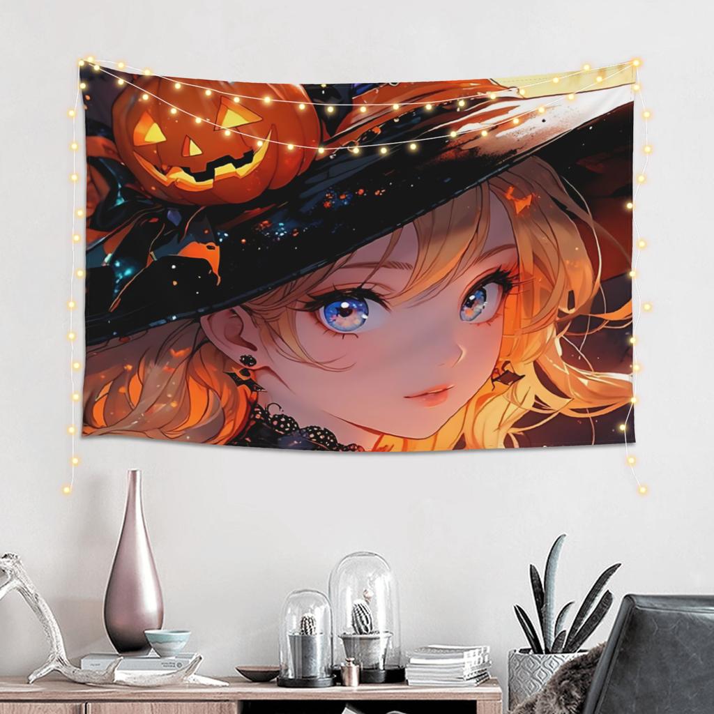 Halloween Witch Party Night Print Tapestry Room decoration Home Decoration Tapestry Decor Accessories Cute Room Decor