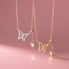 Fashion Fine Jewelry 925 Sterling Silver Butterfly Double Butterflies Diamond Tassel Adjustable Gold Plated Necklaces Women