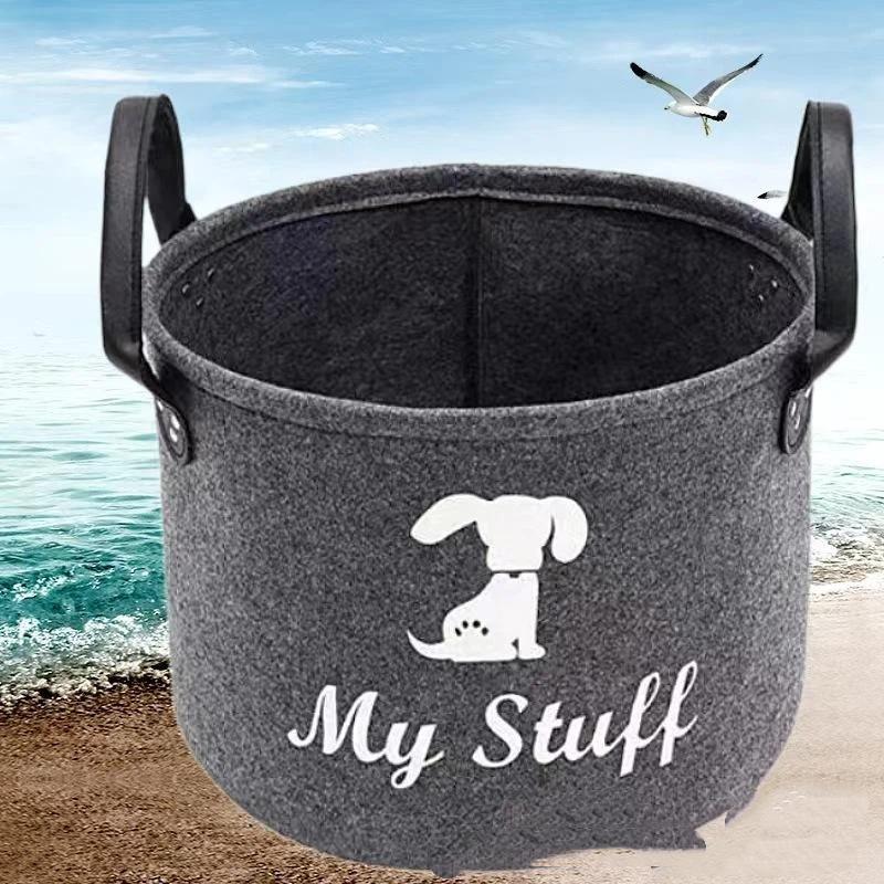 Felt Pet Toy Box Pet Toy Storage Basket Dog Toy Box Special Storage Basket For Organizing Pet Supplies Blanket Pet Storage Box