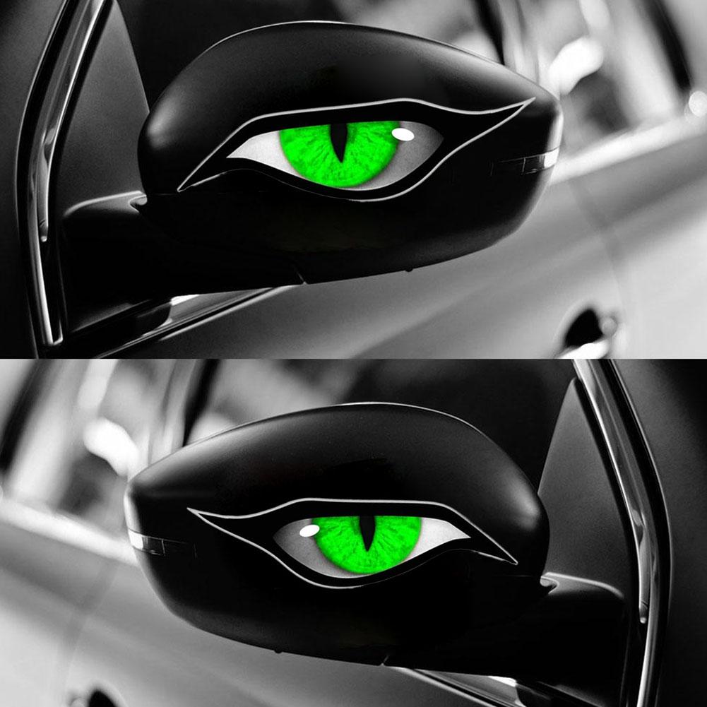 1 Pair Reflective Eyes Stickers For Car Rearview Mirror Strong Reflective Cat Eyes Waterproof Scratches Decoration Sticker