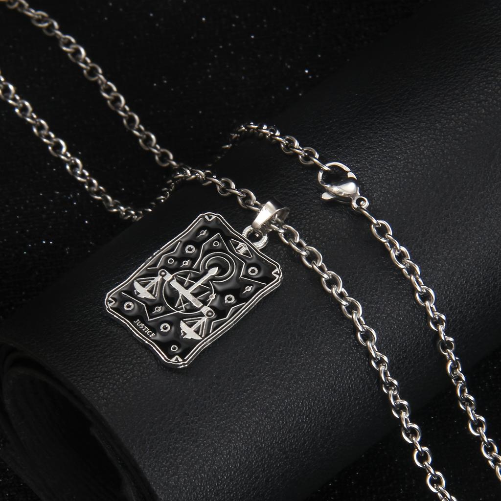 Fashionable Star, Moon, Death and Lovers Tarot Fortune Teller Element Pendant Necklace, The Best Gift for Family and Friends
