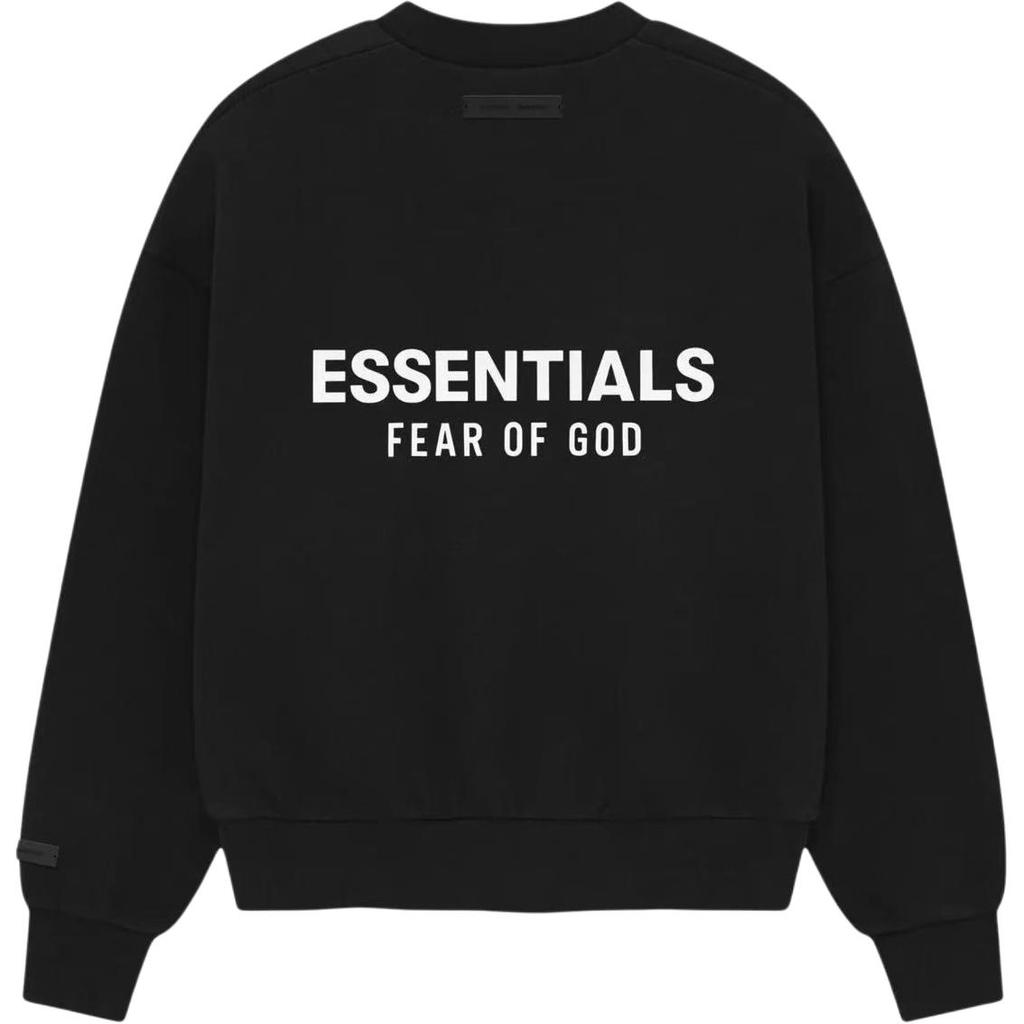 Fear of God Essentials Klasická mikina s kulatým výstřihem Vintage Black Pánské topy 192AS252081F