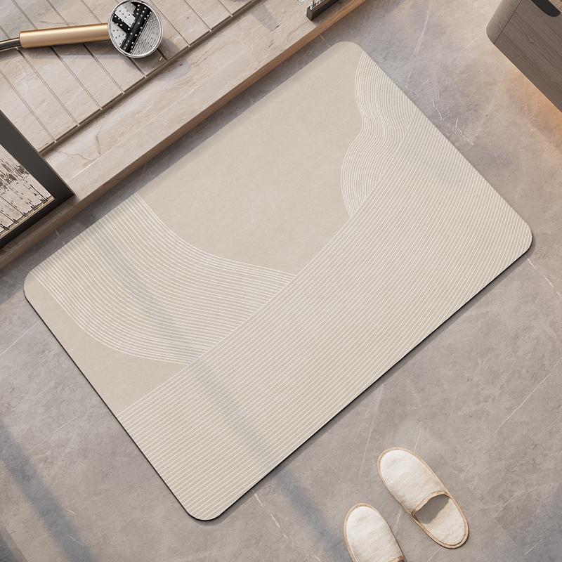 Diatomite Foot Mats Bath Mat Bathroom Absorbent Quick Dry Diatomite Mud Toilet Rug Shower  Pad For Living Room Washable