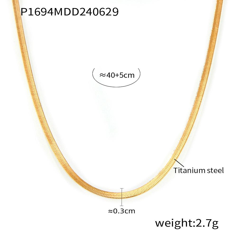 French-Inspired Oval Tiger Eye Pendant Necklace - 18K Gold-Plated Titanium Steel