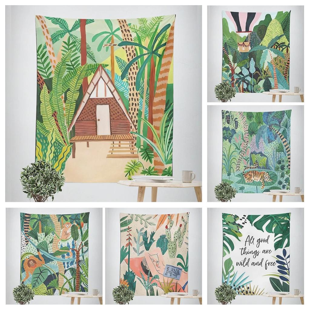 Dekorativer Wandteppich mit tropischem Regenwaldtier Heimwanddeko Büro Wohnzimmer Wandteppich