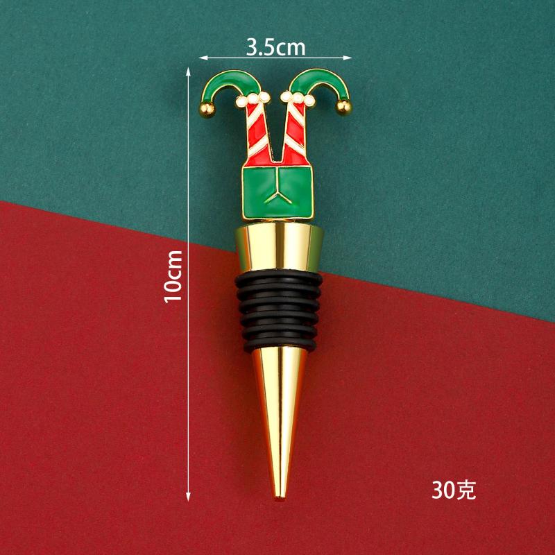 Christmas Themed Snowman Wine Stopper Durable Zinc Alloy Leakproof Wine Fresh Keeper for Home Bar Xmas Party Gift