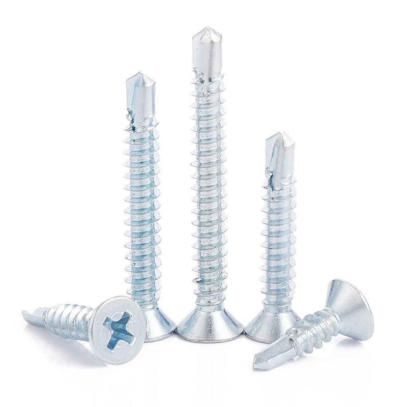 20/30pcs Cross Flat Head Self Drilling Tapping Screw Stainelss Steel Zinc Plated M3.5 M4.2 M4.8 Hardiflex Screw for Sheet Metal M3.5 30pcs&13mm