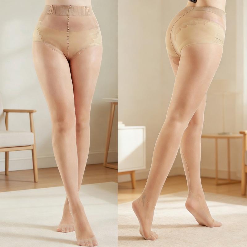 Breathable Jacquard Backseam Women's Pantyhose with High Elastic Nylon Fabric 20D Sheer Tights Leggings Stockings