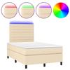 Maison Exclusive - Sommier à lattes de lit et matelas et LED Crème 120x200cm Tissu