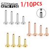 1/10 Pezzi Titanio Labret Stud Filettatura Interna Push Pin Trago Helix Conchiglia Septum Base Piatta Plug-in Gioielli per Piercing all'Orecchio