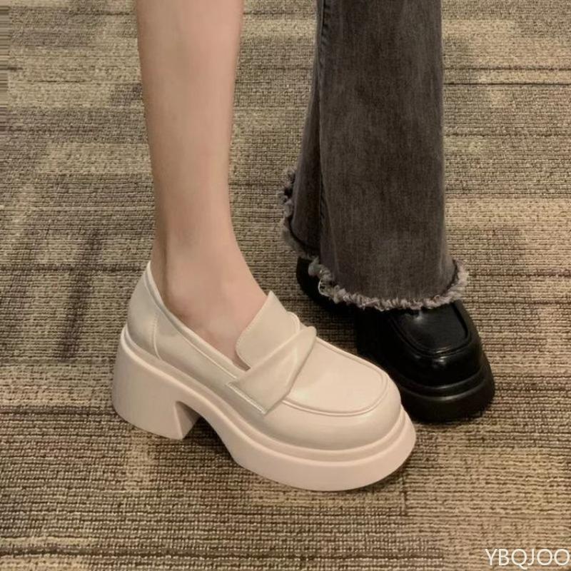 Fashion New Thick soled Fashionable Sweet Cool White Single Shoes Versatile Casual Daily Simple Women's Leather Shoes